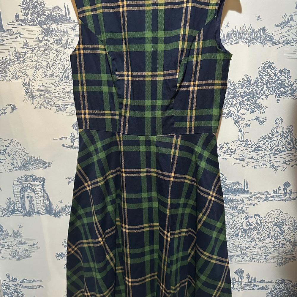 Green and Blue Plaid Dress
